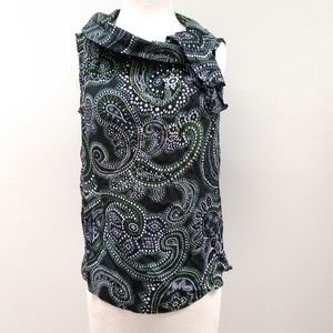 Talbots Paisley Button Up Back Blouse